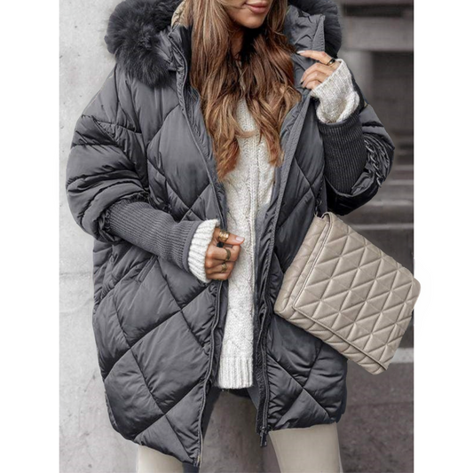 Noëlle™ – Elegante Jas met Ruitmotief